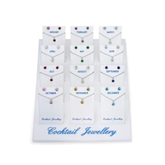 BEZEL BIRTHSTONE SET Inc.'sEARRINGS & PENDANTS with chains
