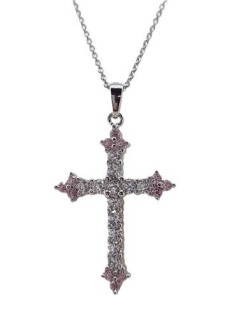 CROSS WHT,PINK ENDS with CHAIN